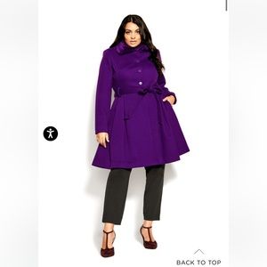 City Chic.Blushing Belle Coat.Color Petunia.XS 14 runs small. Check size chart.